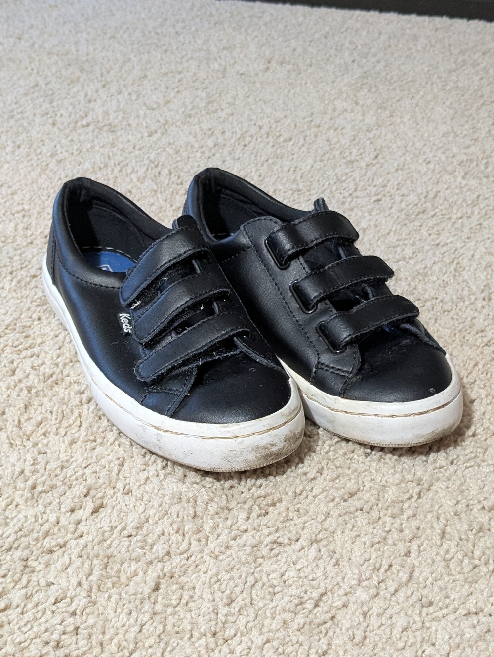 Keds Women's Black Triple Strap Sneakers, Size 6